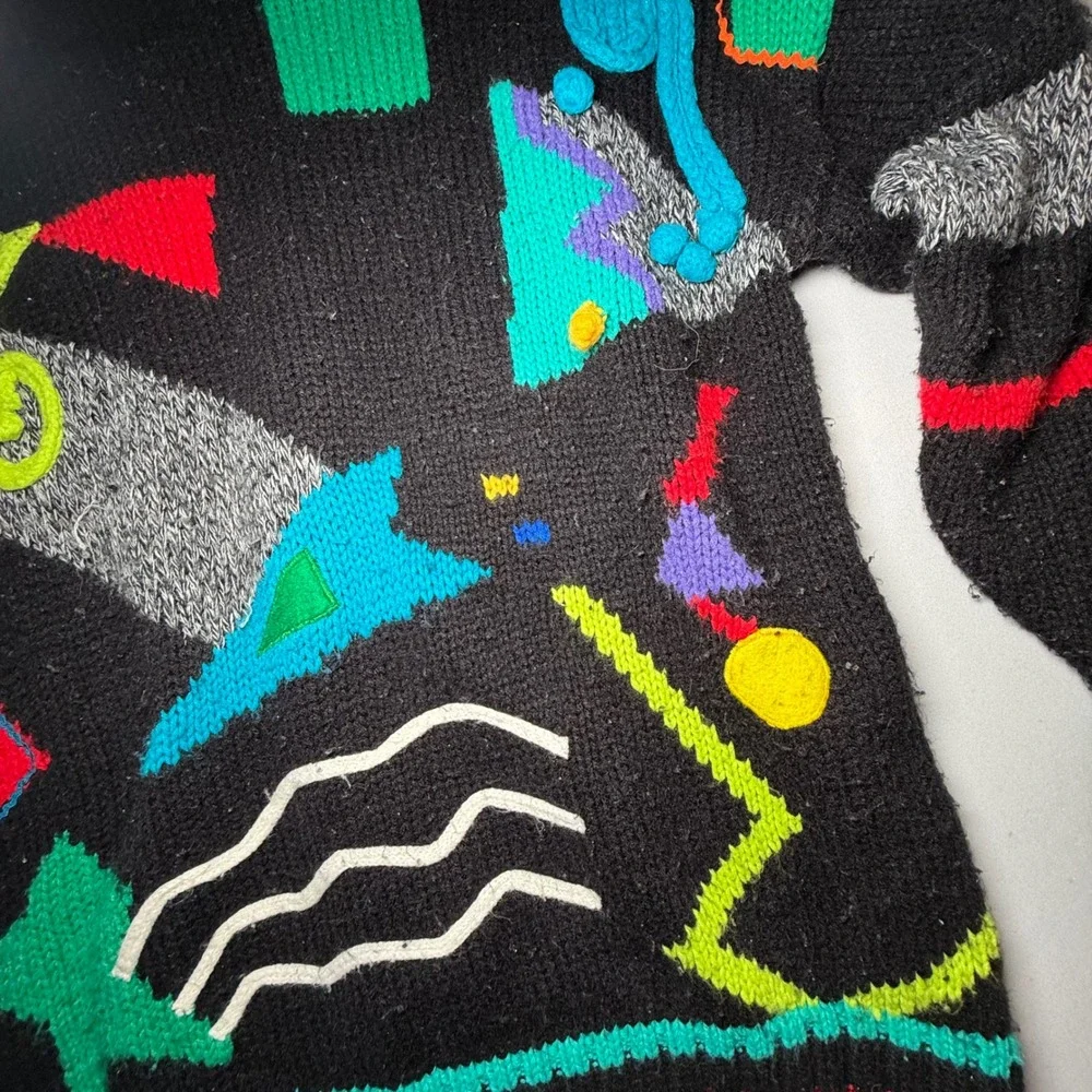 VTG 90s‎ Hollywood & Vine Abstract Sweater Mens Medium Multicolor Geometric